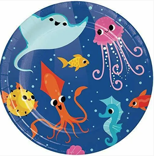 Ocean Celebration 7in Plate - 8 Plates/Pack or 96 Plates/Case