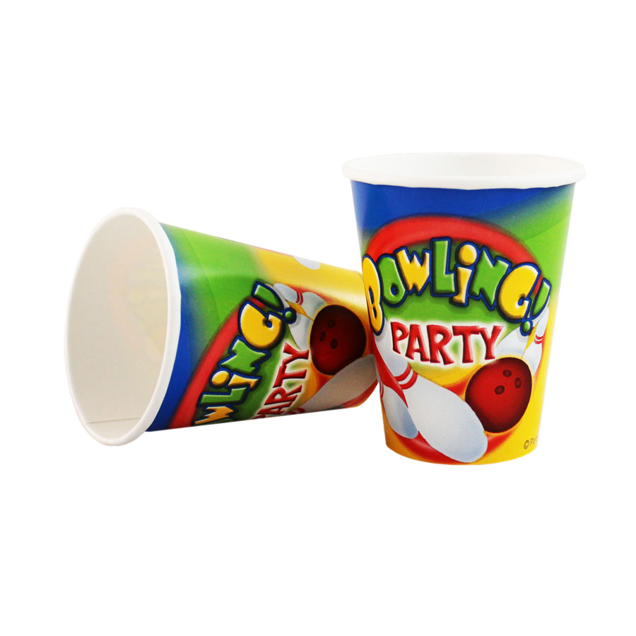 Bowling Party 9oz Cups - 50/Pack or 500/Case
