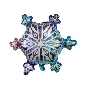 Blue & Purple 24" x 21" Snowflake Foil Mylar Balloon - 1 Balloon