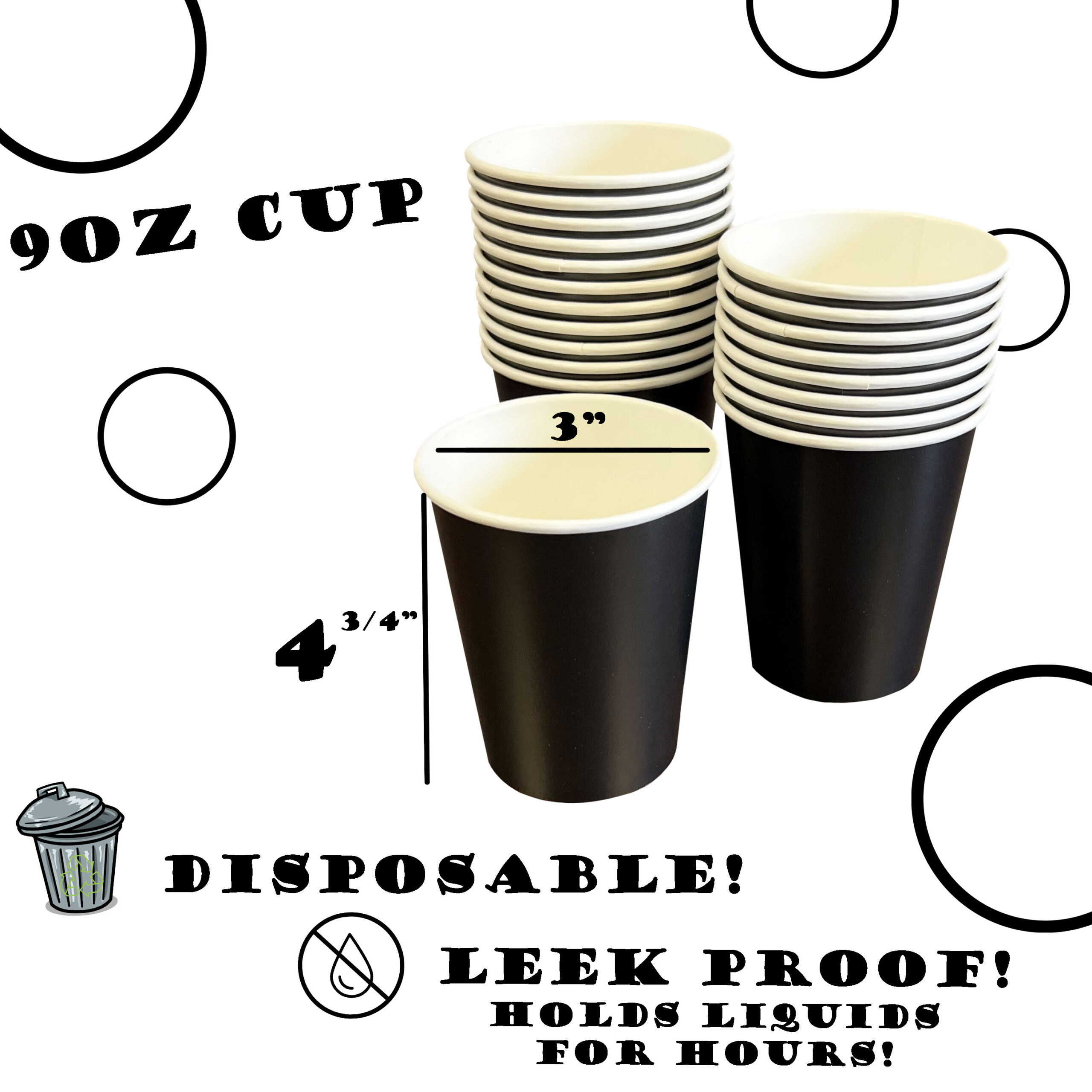 Solid Color Paper Cups, 9oz - 50/Pack - Image 2