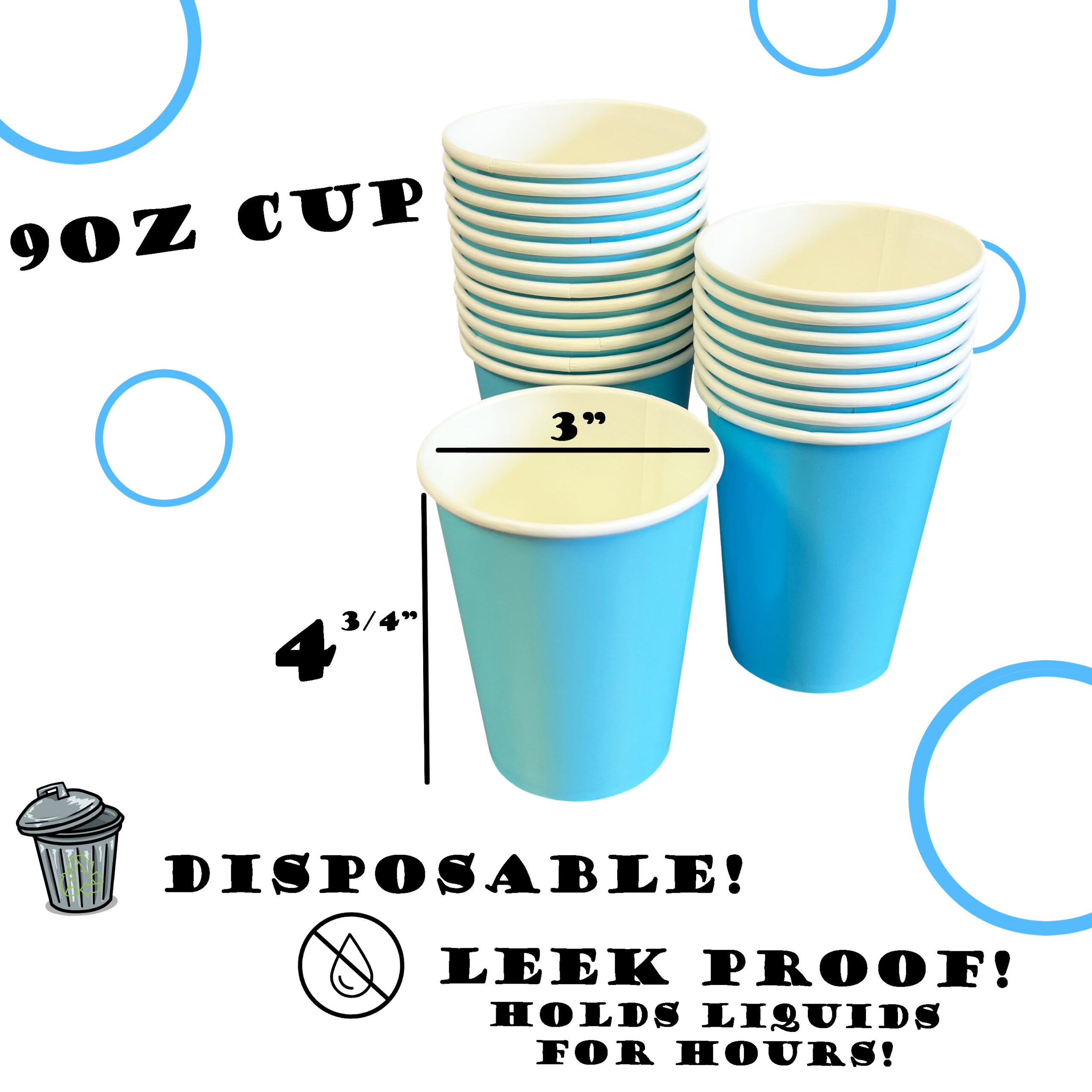 Solid Color Paper Cups, 9oz - 50/Pack - Image 3