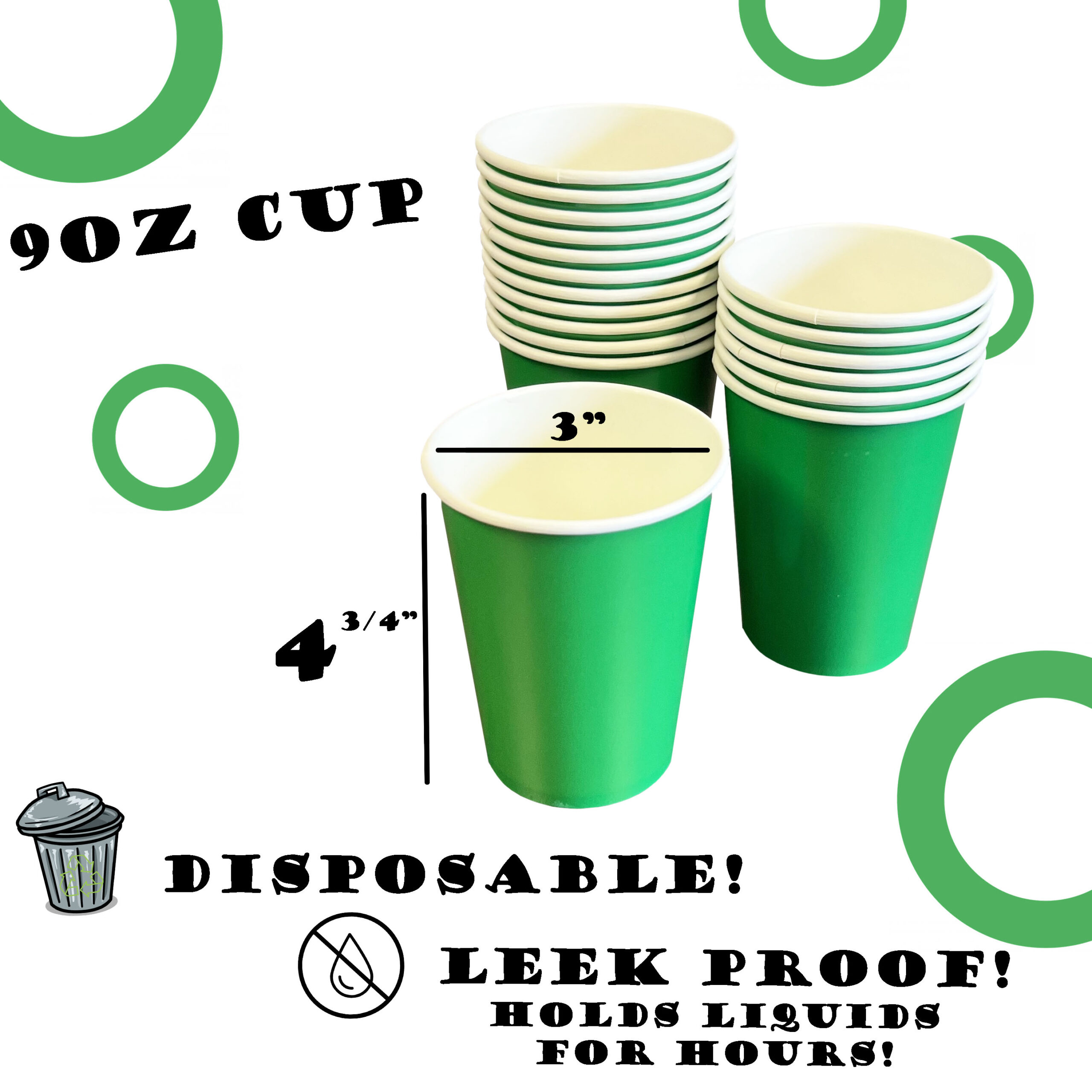 Solid Color Paper Cups, 9oz - 50/Pack - Image 4