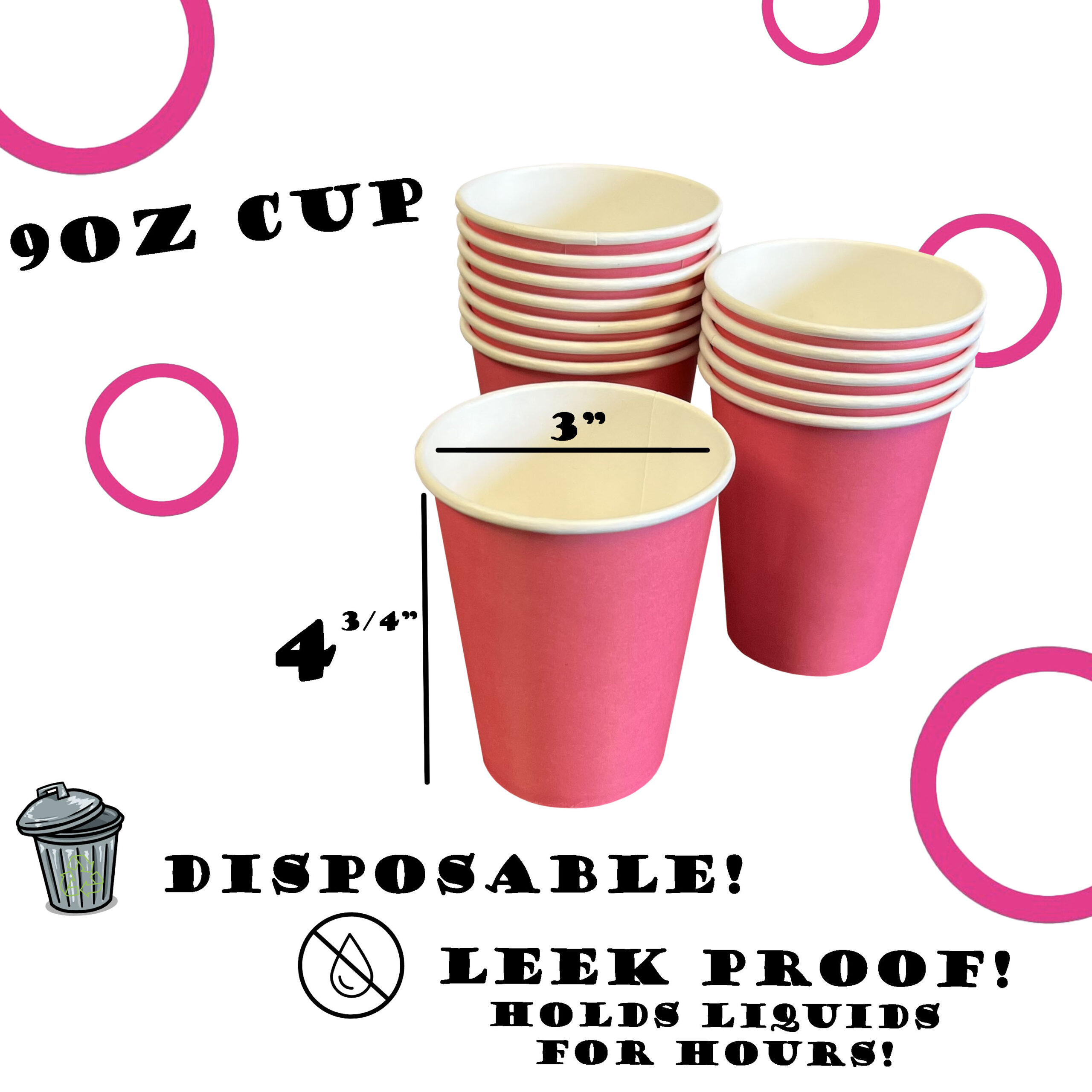 Solid Color Paper Cups, 9oz - 50/Pack - Image 5
