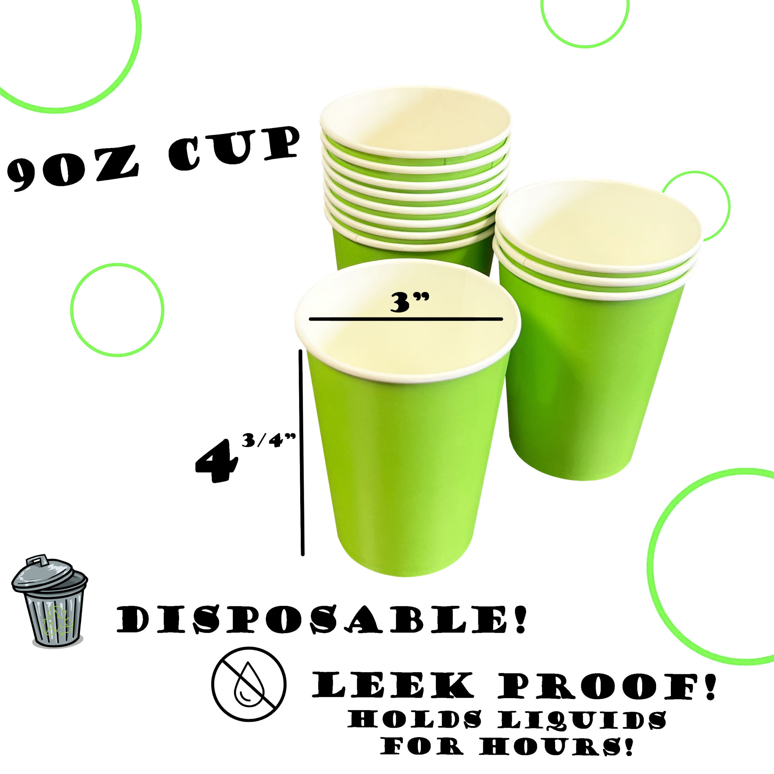 Solid Color Paper Cups, 9oz - 50/Pack - Image 6
