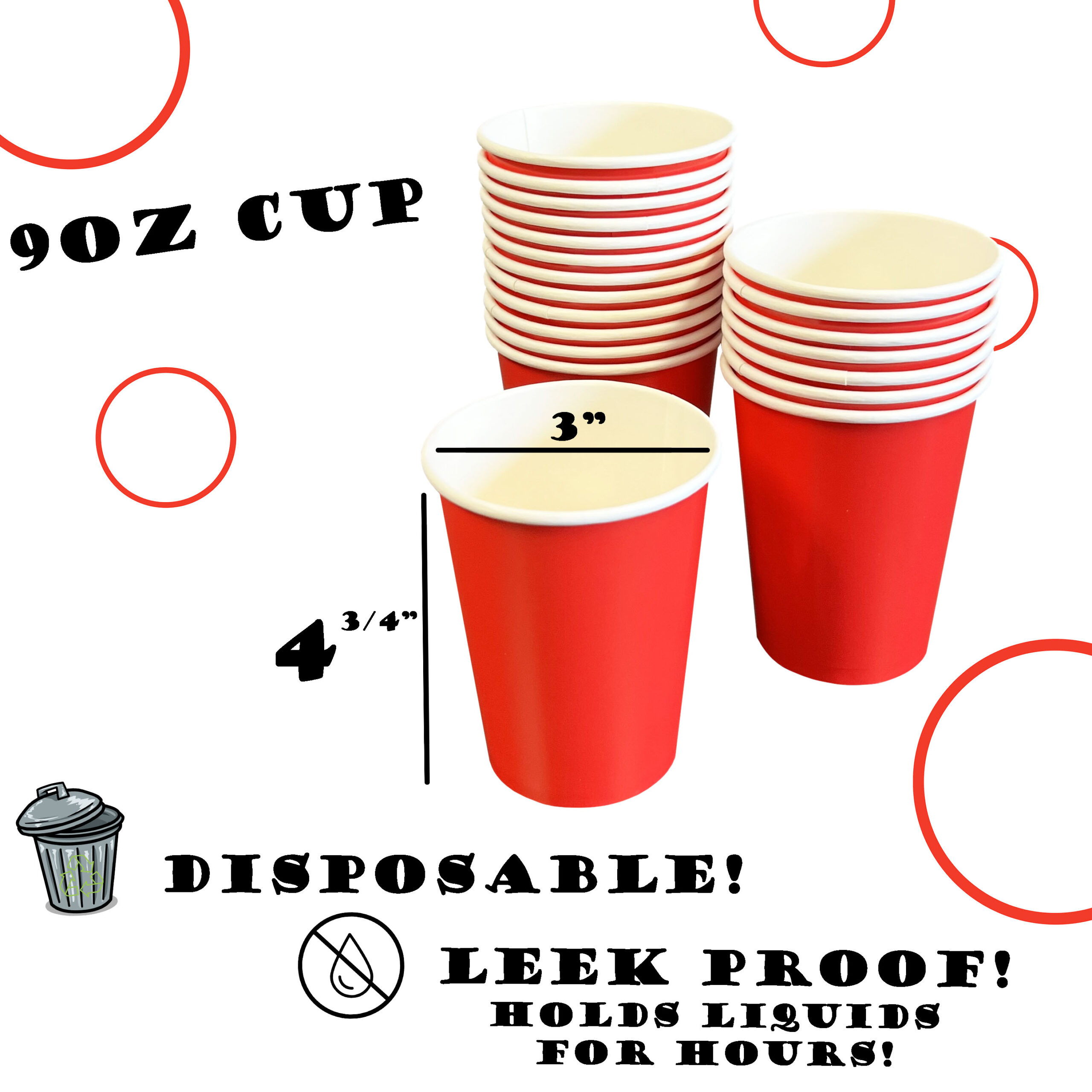 Solid Color Paper Cups, 9oz - 50/Pack - Image 9