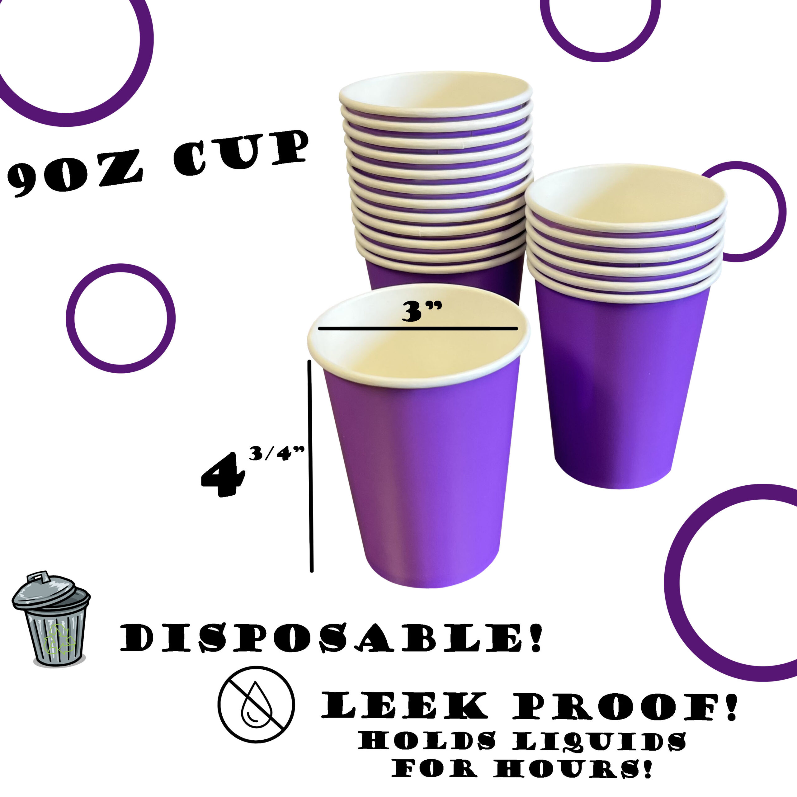 Solid Color Paper Cups, 9oz - 50/Pack - Image 12