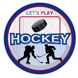 Hockey Party 9" Plates - 8 Plates