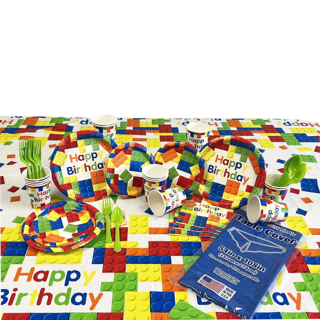 Building Blocks Birthday Party Kit for 8 or 16 Guests
