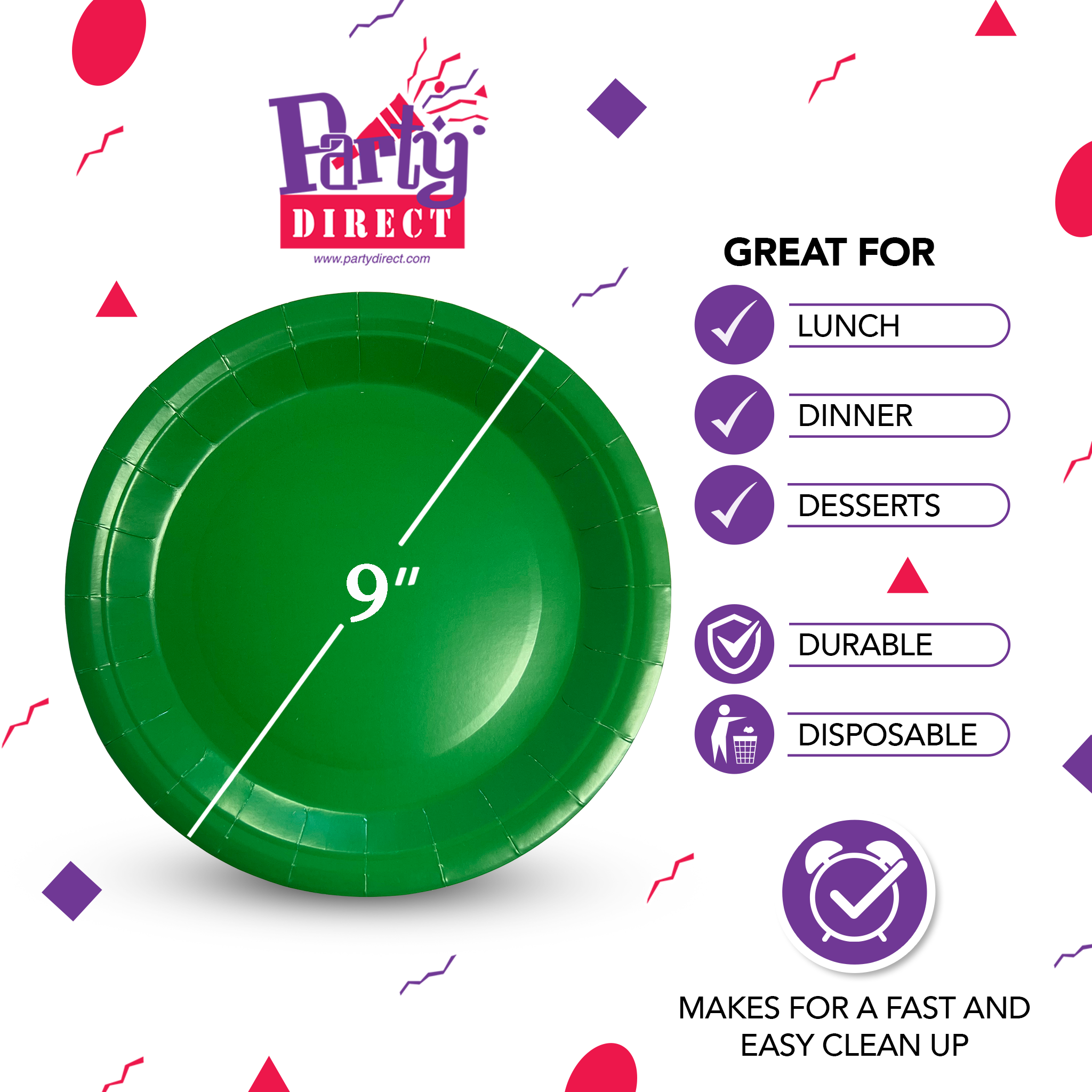 Solid Color Paper Plates, 9in Dinner - 50/Pack or 500/Case - Image 4