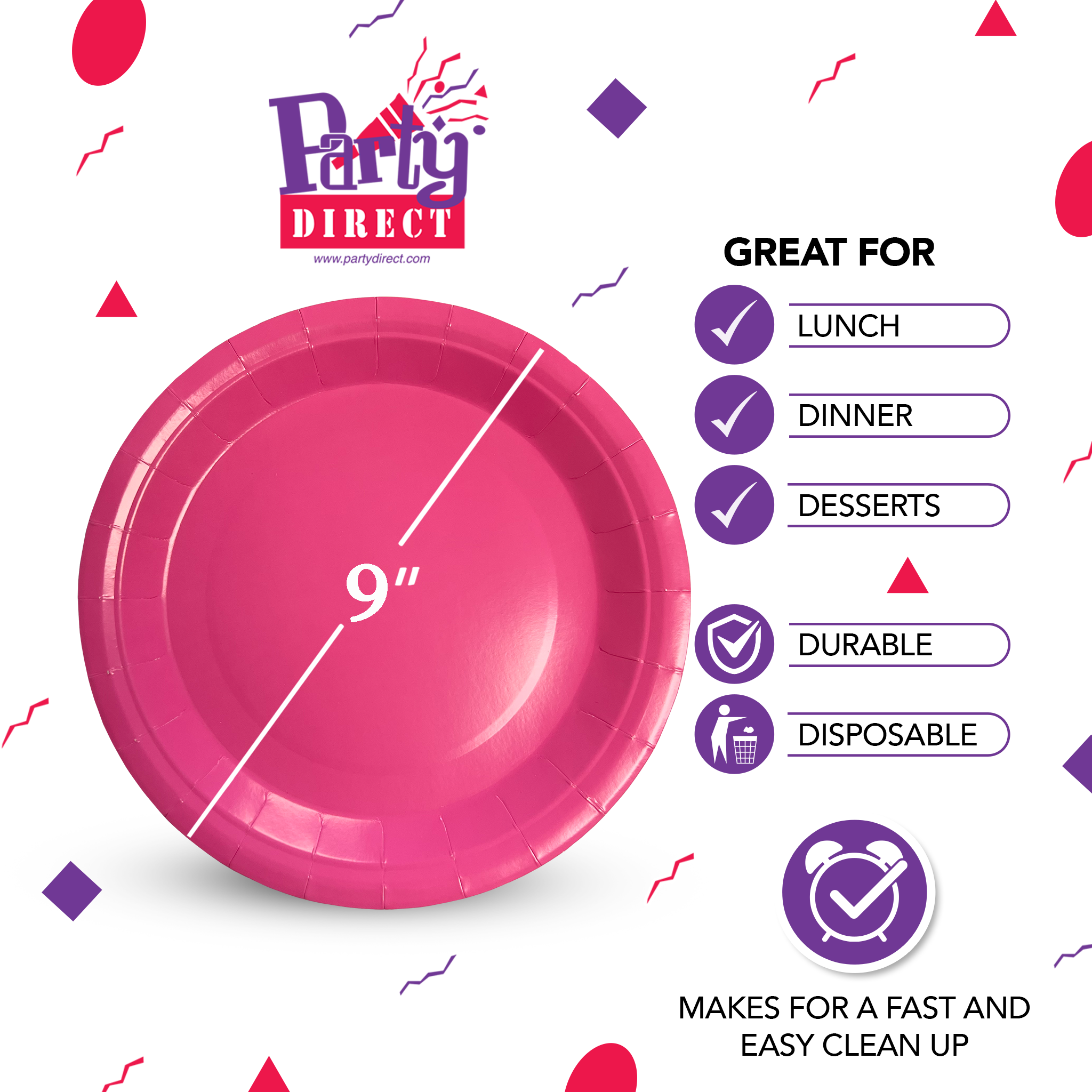 Solid Color Paper Plates, 9in Dinner - 50/Pack or 500/Case - Image 5