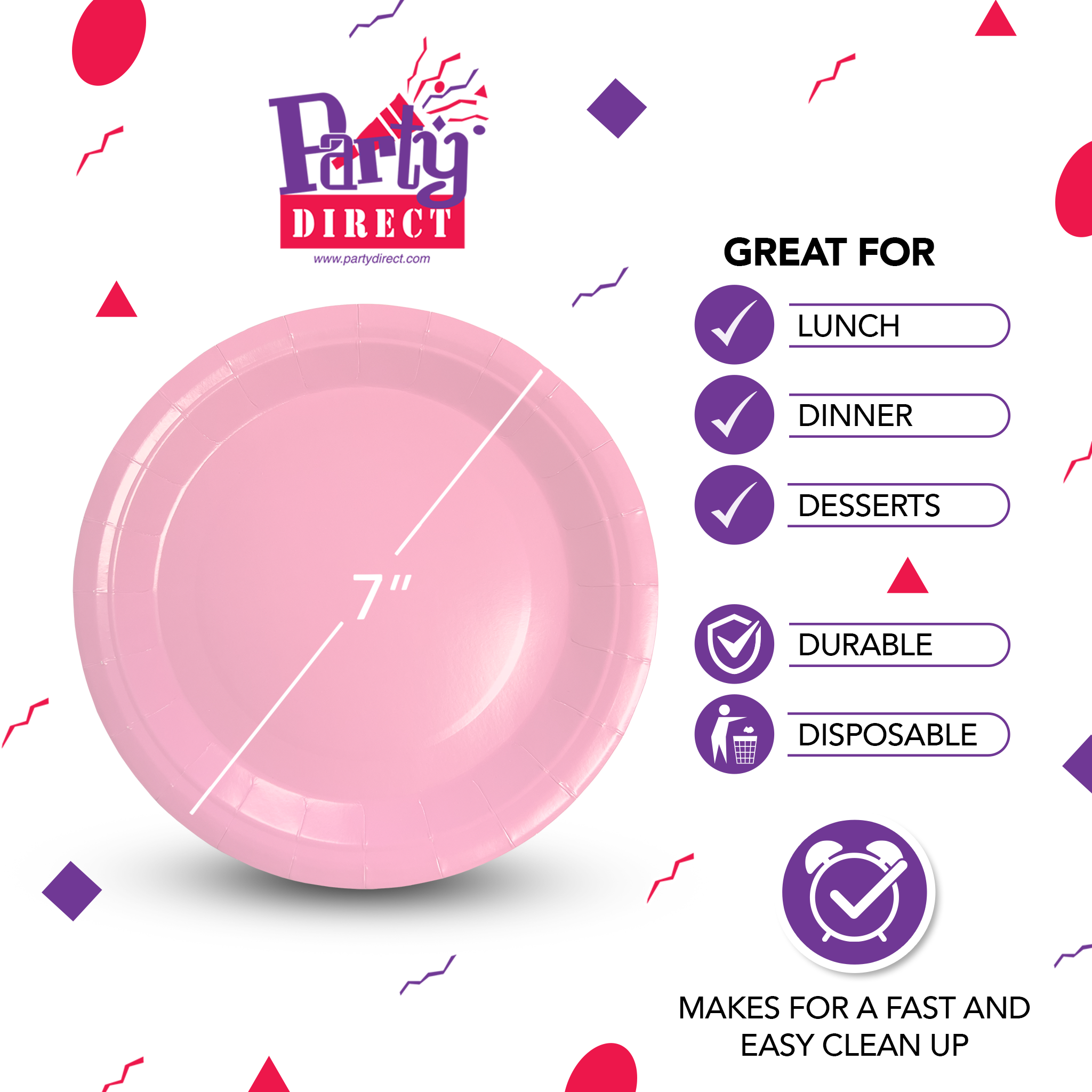 Solid Color Paper Plates, 7in – 50/Pack - Image 7