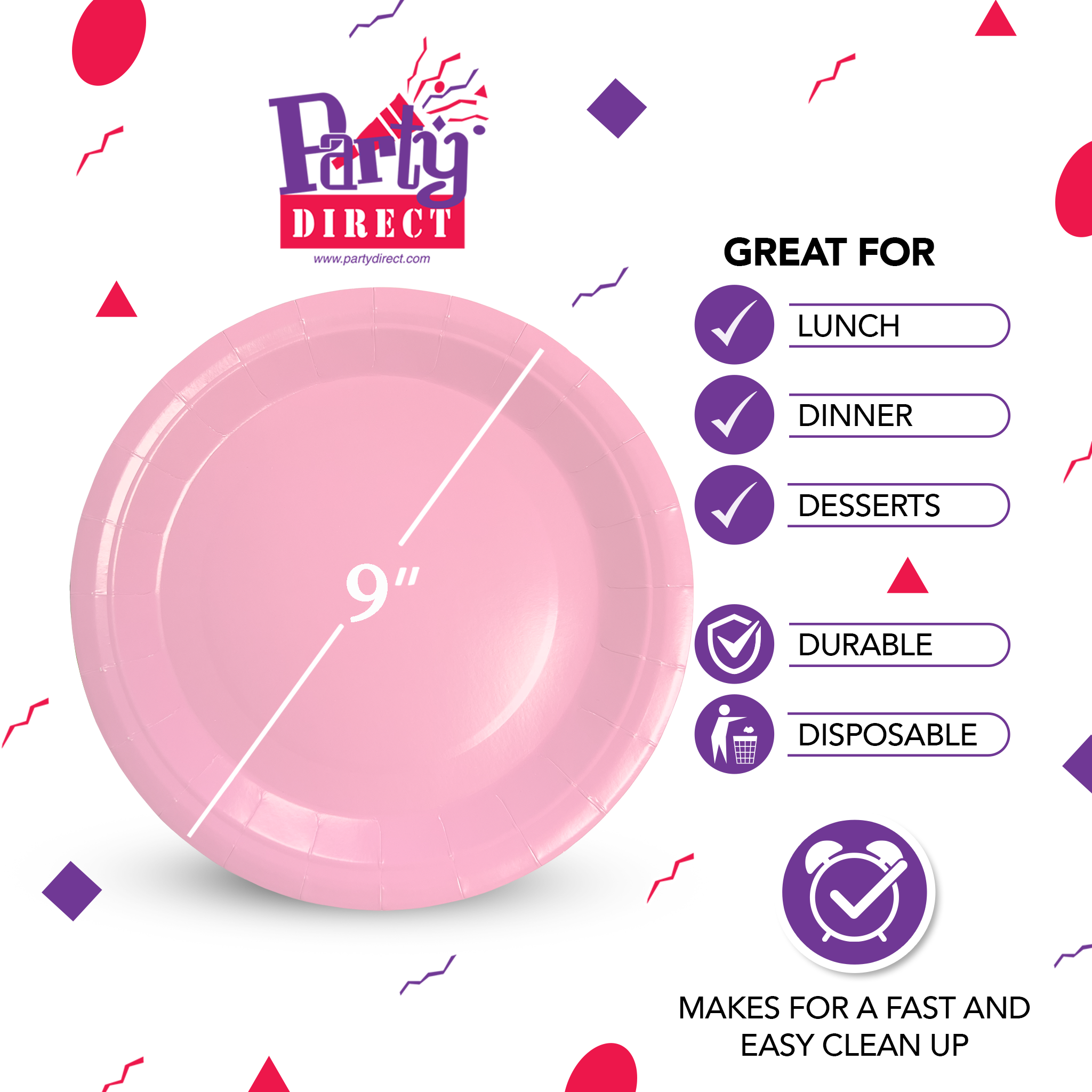 Solid Color Paper Plates, 9in Dinner - 50/Pack or 500/Case - Image 6