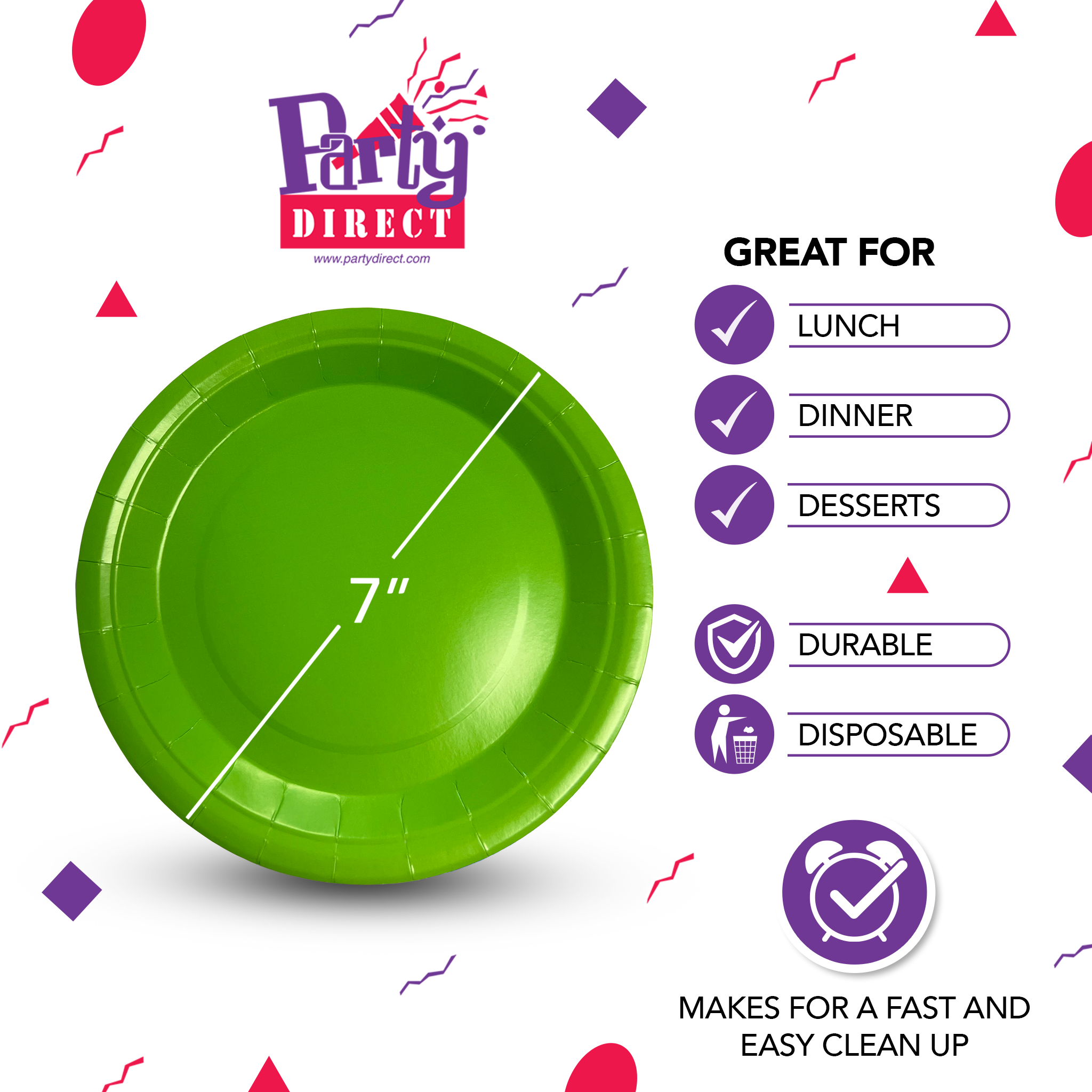 Solid Color Paper Plates, 7in – 50/Pack - Image 6