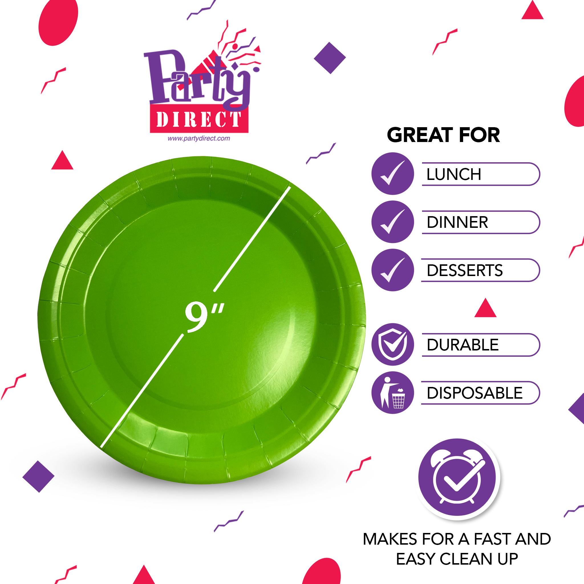 Solid Color Paper Plates, 9in Dinner - 50/Pack or 500/Case - Image 7