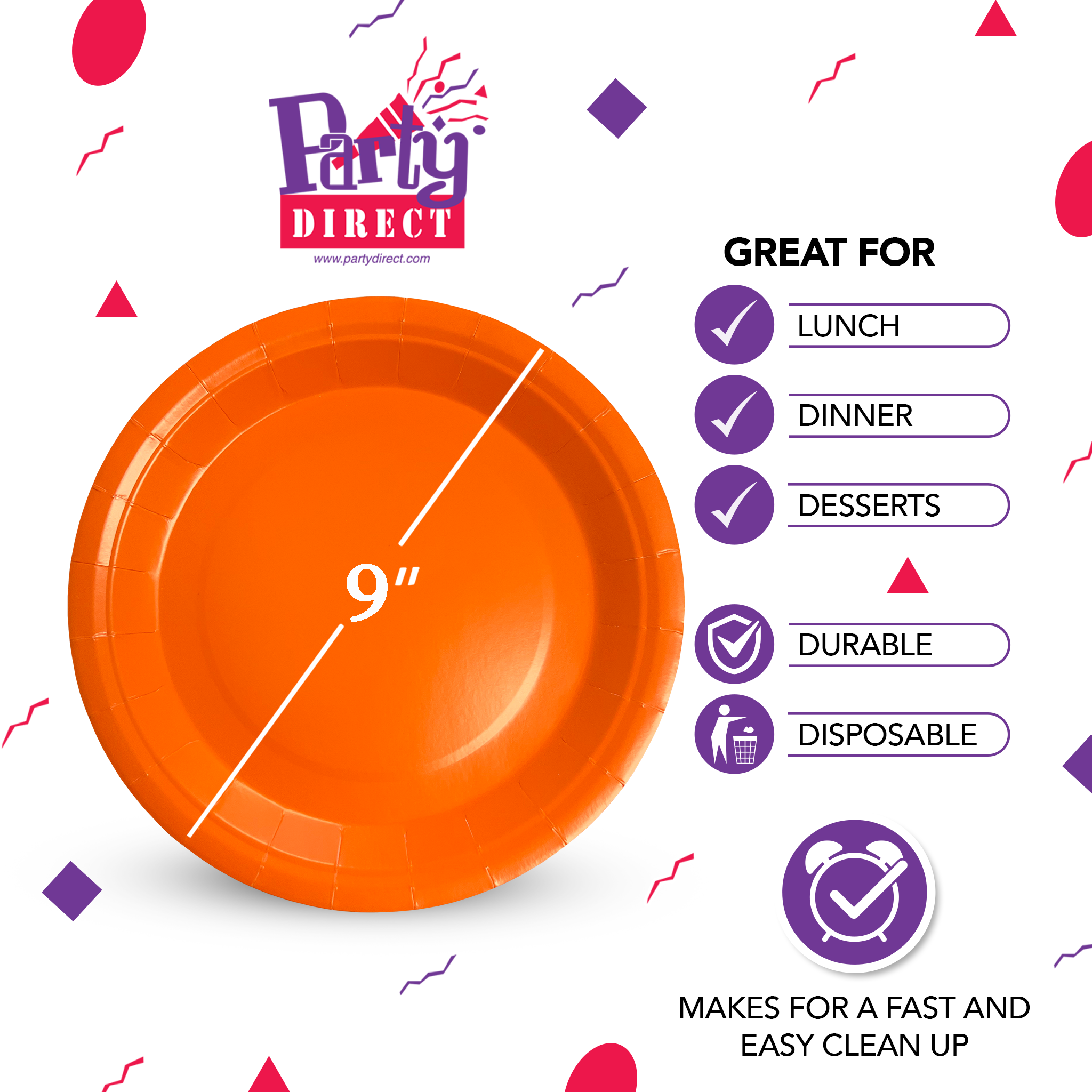 Solid Color Paper Plates, 9in Dinner - 50/Pack or 500/Case - Image 8