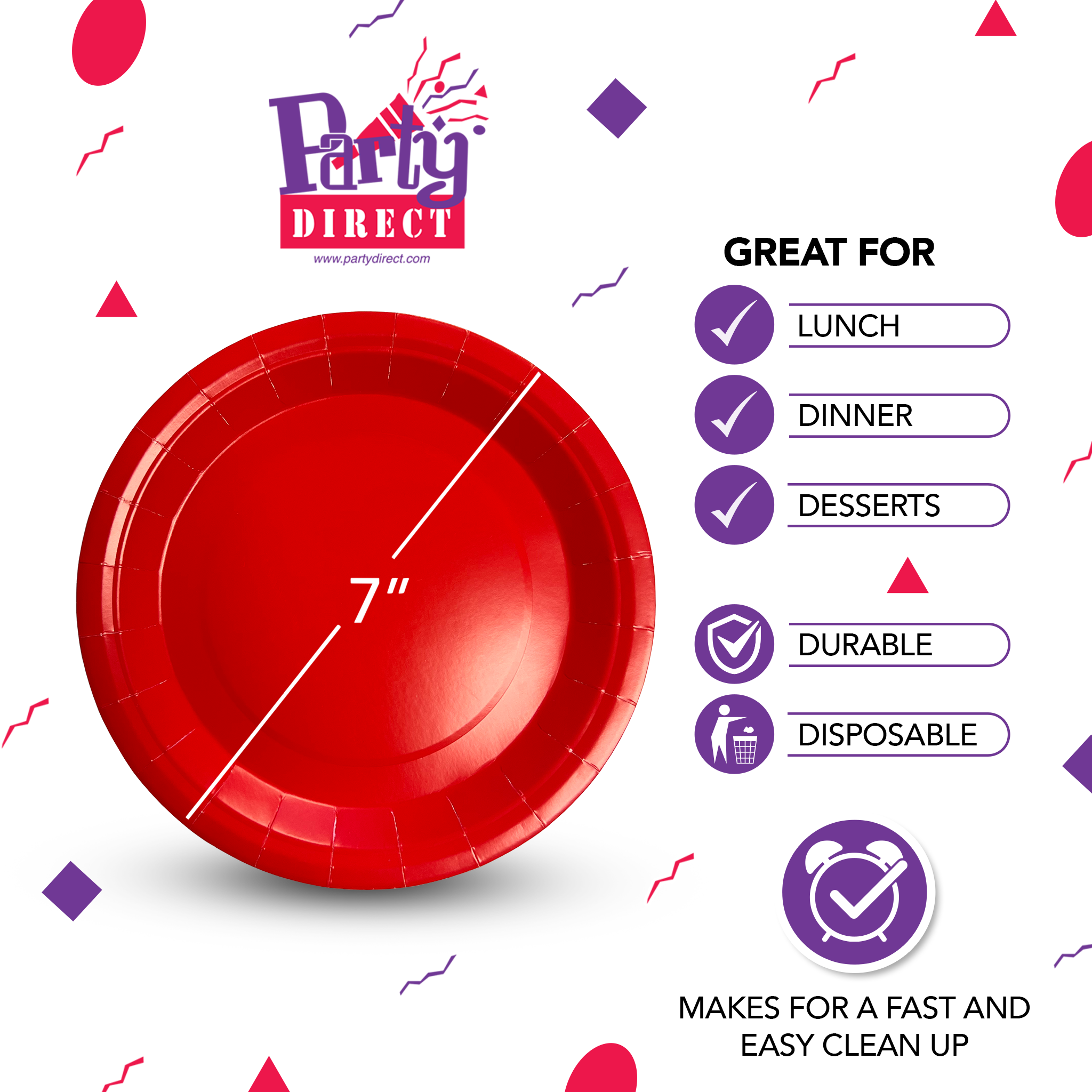 Solid Color Paper Plates, 7in – 50/Pack - Image 10