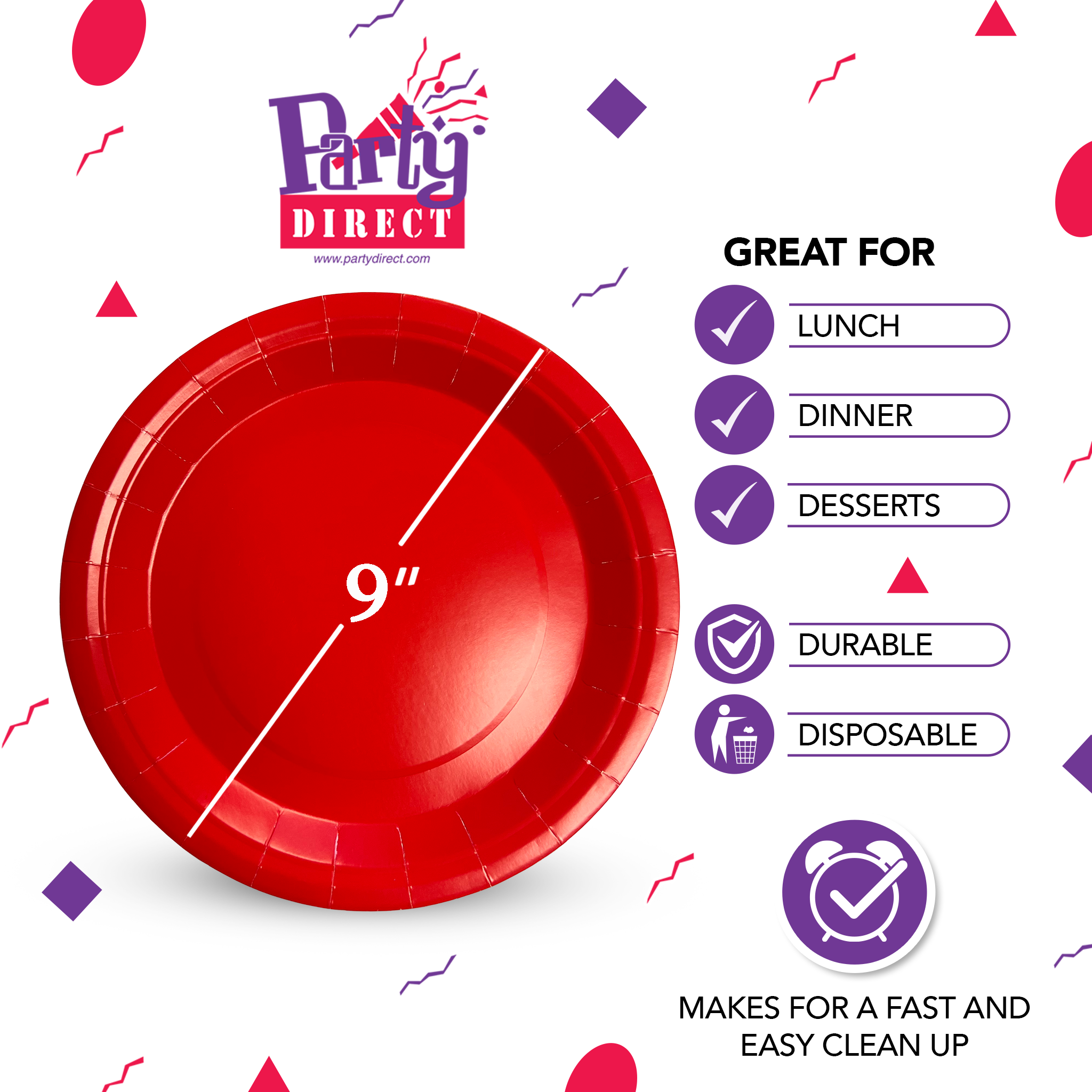 Solid Color Paper Plates, 9in Dinner - 50/Pack or 500/Case - Image 9