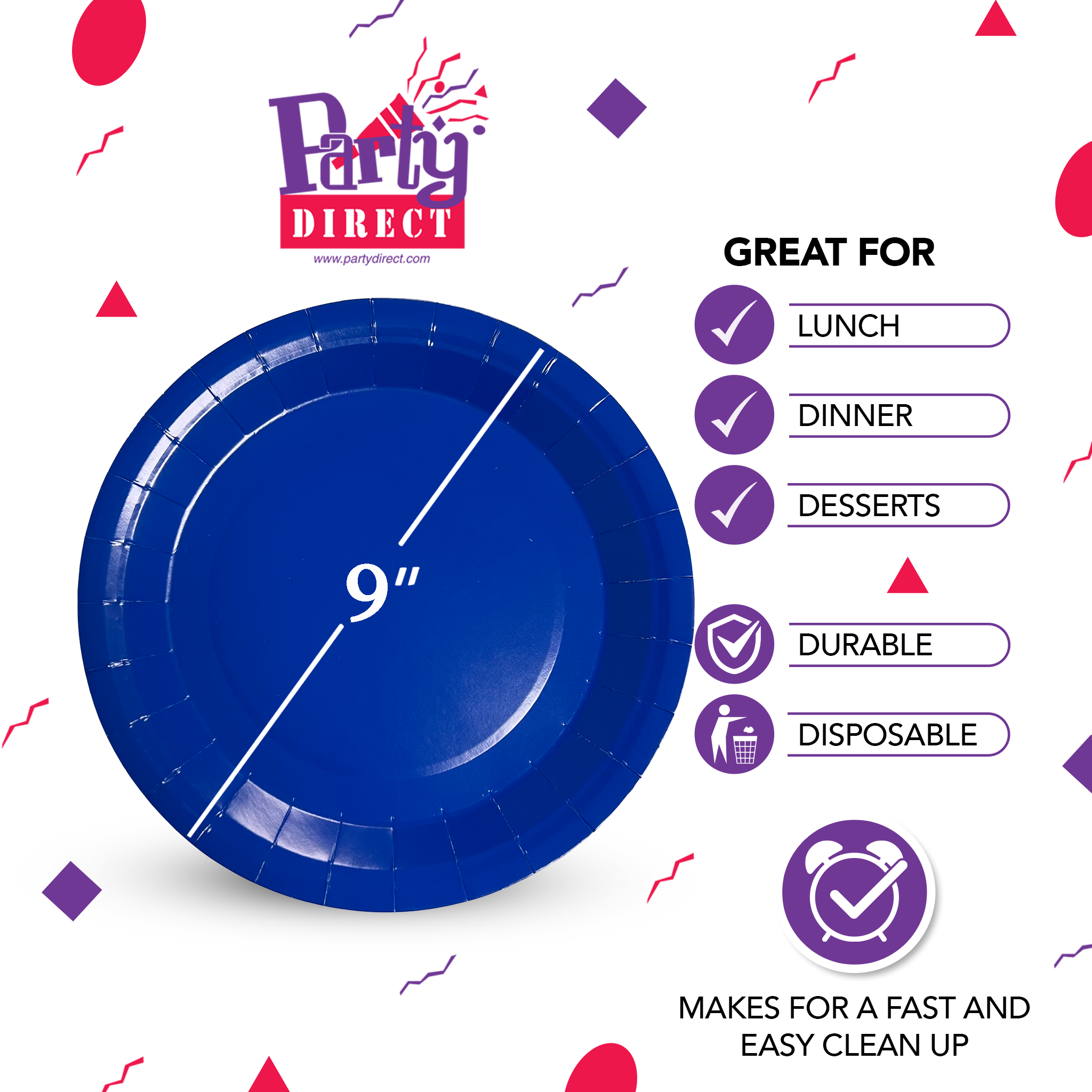 Solid Color Paper Plates, 9in Dinner - 50/Pack or 500/Case - Image 10