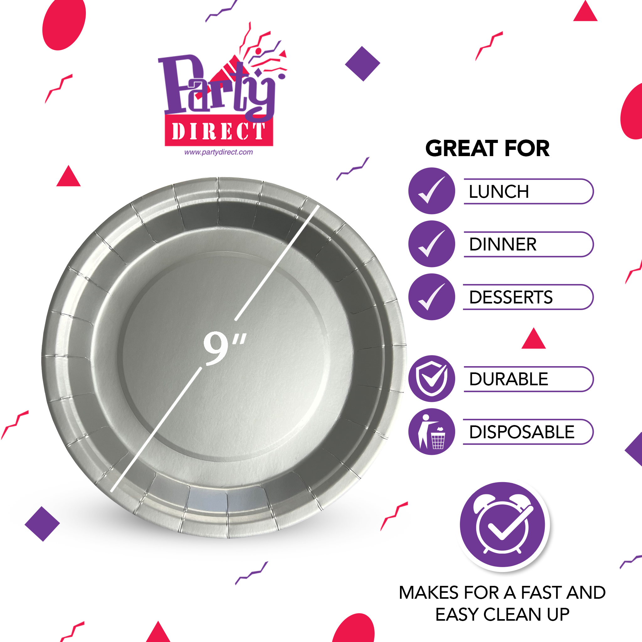 Solid Color Paper Plates, 9in Dinner - 50/Pack or 500/Case - Image 11