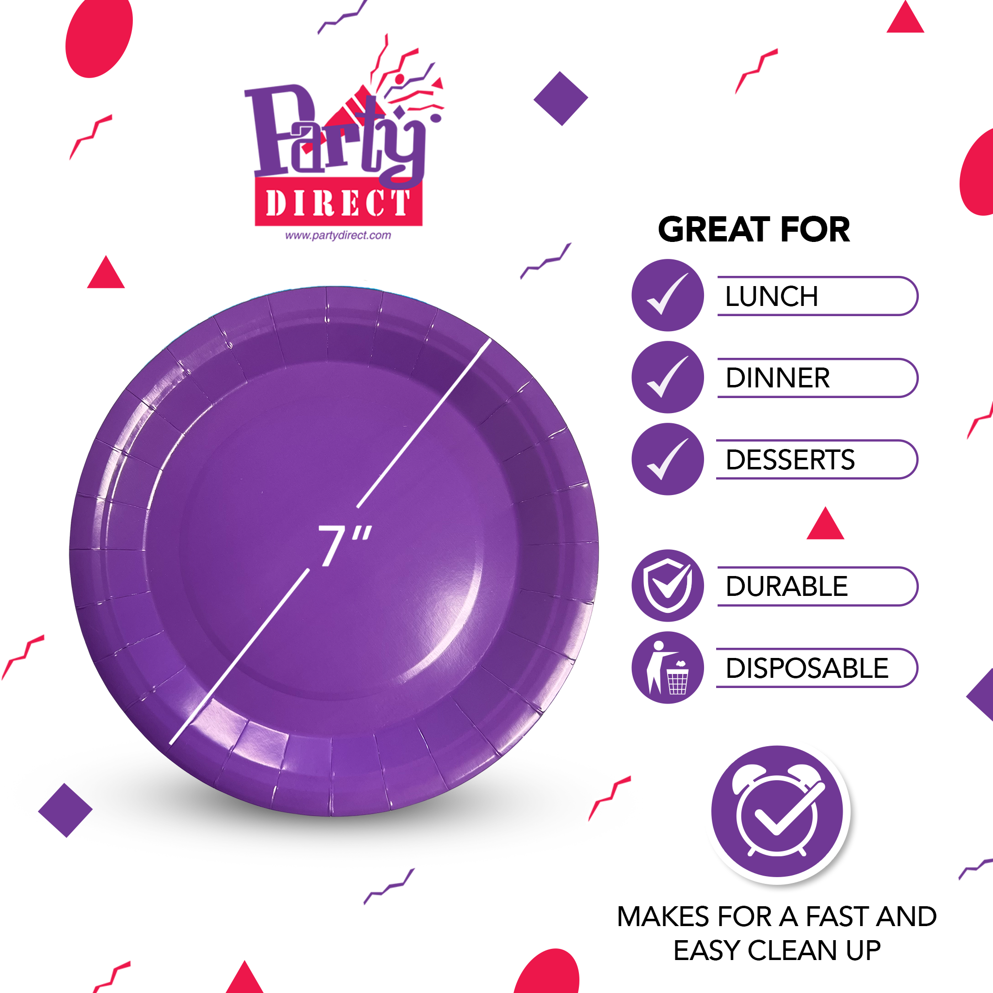 Solid Color Paper Plates, 7in – 50/Pack - Image 12