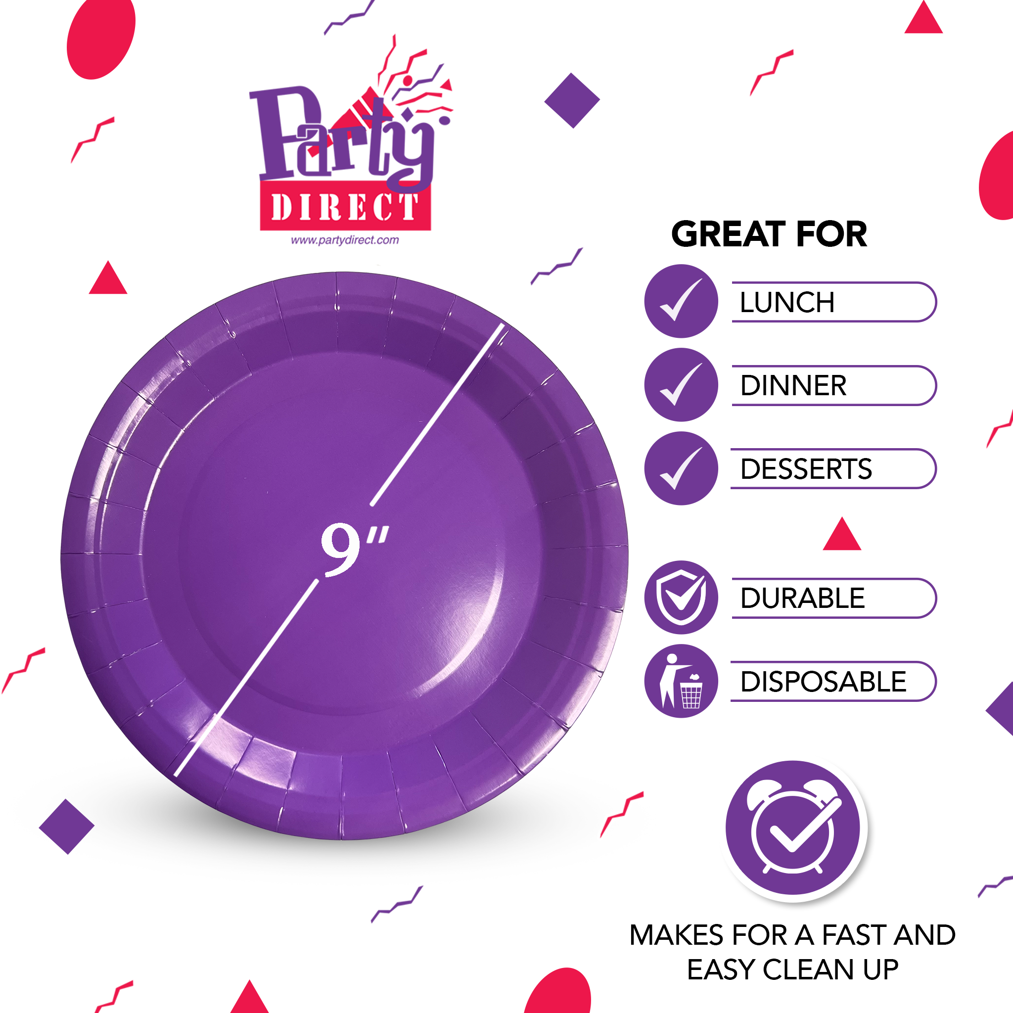 Solid Color Paper Plates, 9in Dinner - 50/Pack or 500/Case - Image 12