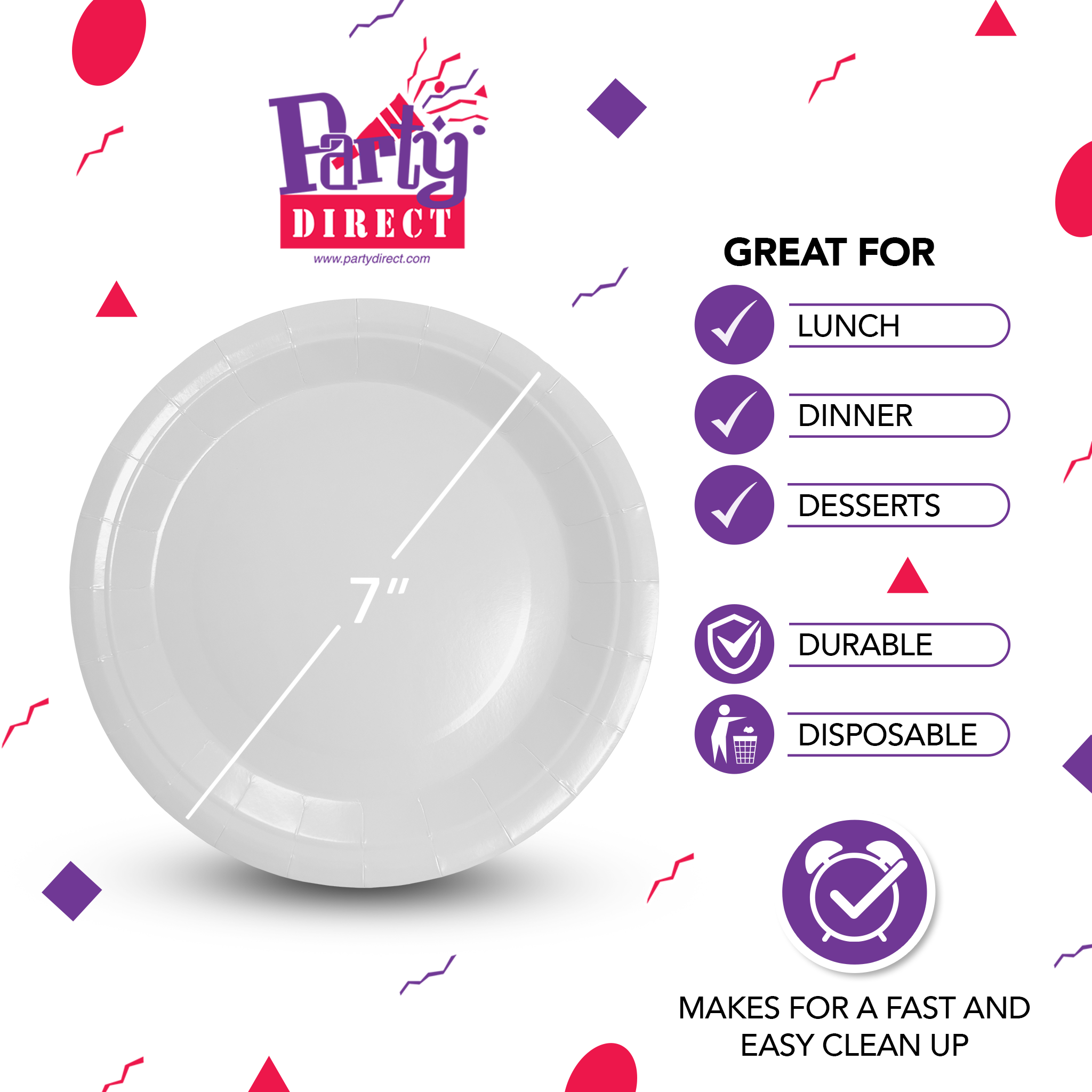 Solid Color Paper Plates, 7in – 50/Pack - Image 13