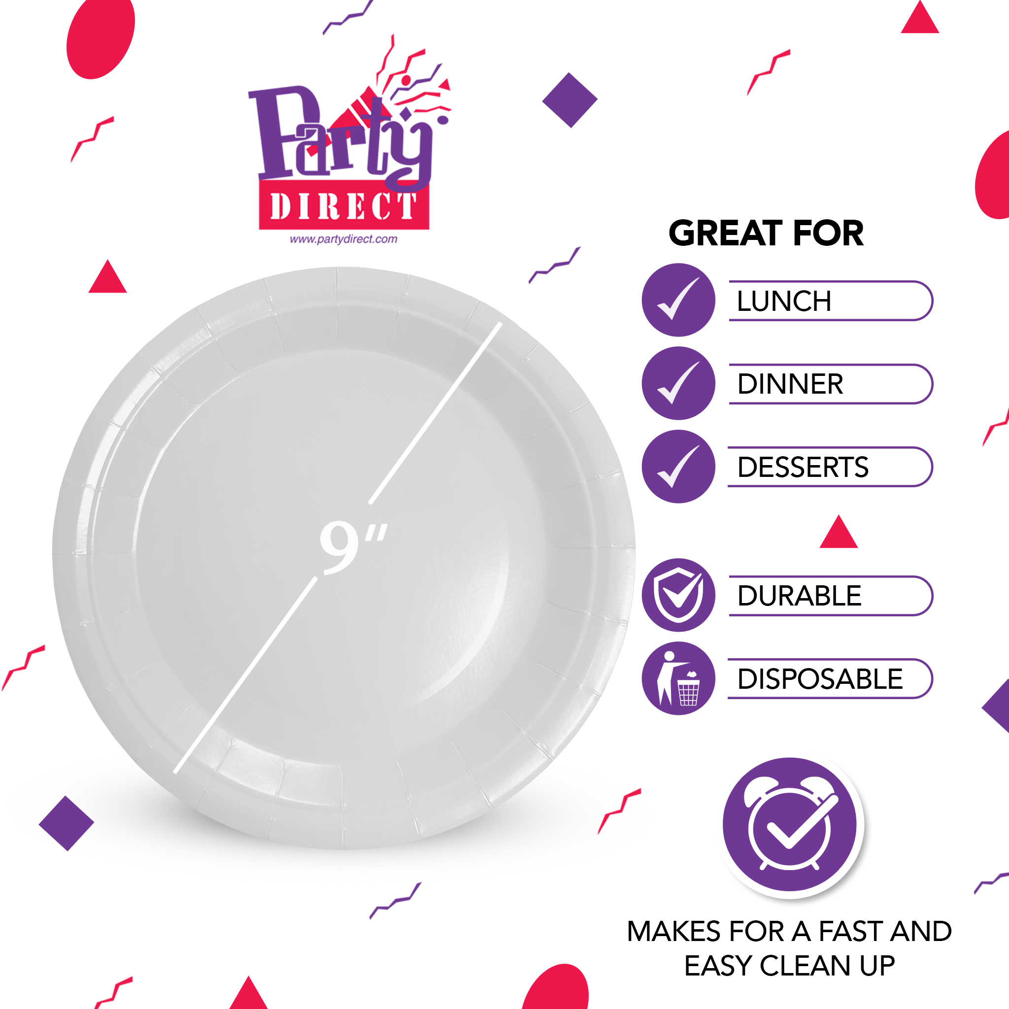 Solid Color Paper Plates, 9in Dinner - 50/Pack or 500/Case - Image 13