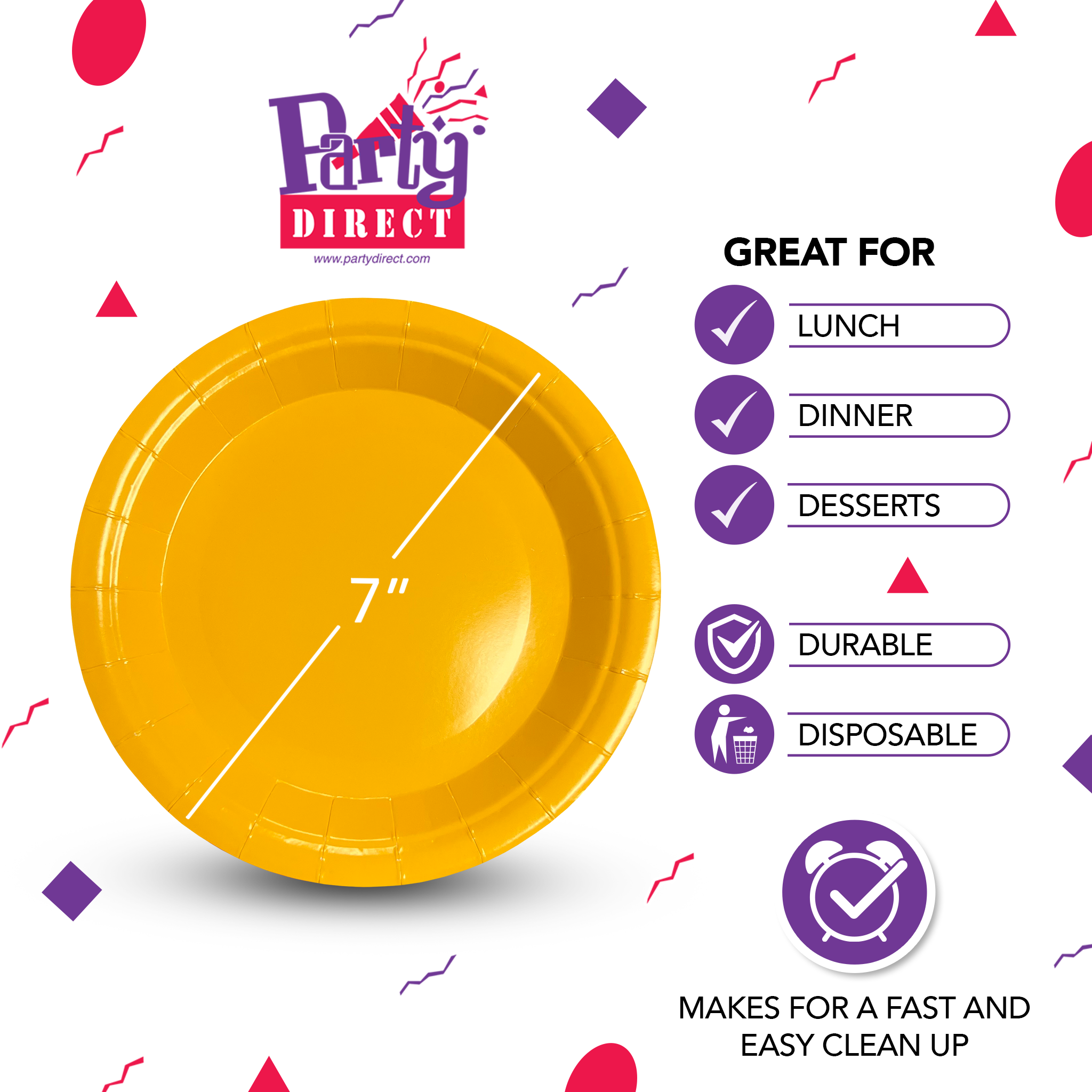 Solid Color Paper Plates, 7in – 50/Pack - Image 14