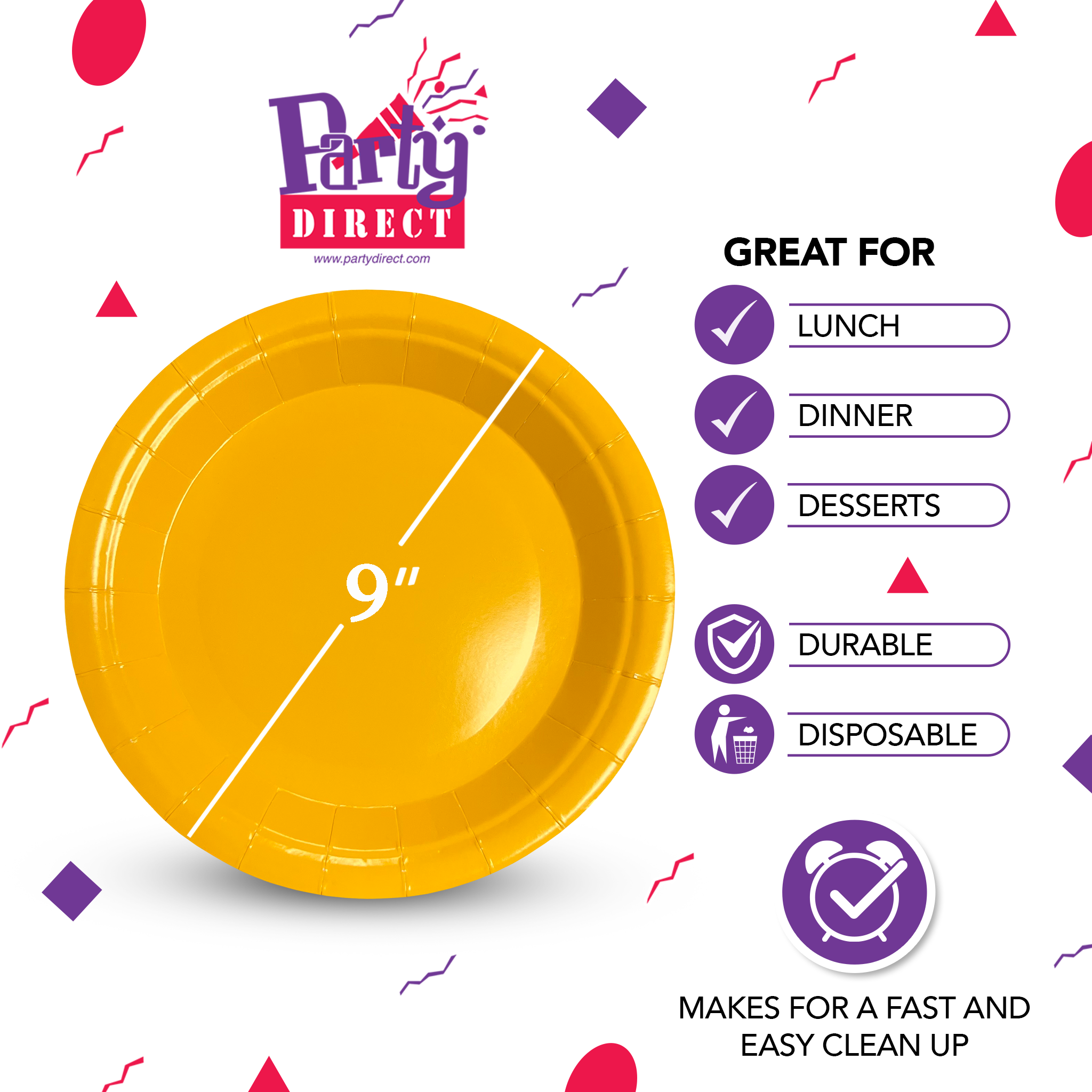 Solid Color Paper Plates, 9in Dinner - 50/Pack or 500/Case - Image 14