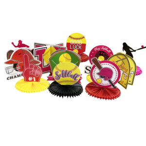 Softball Honeycomb Centerpiece - 3 Pieces/Pack 12/Case