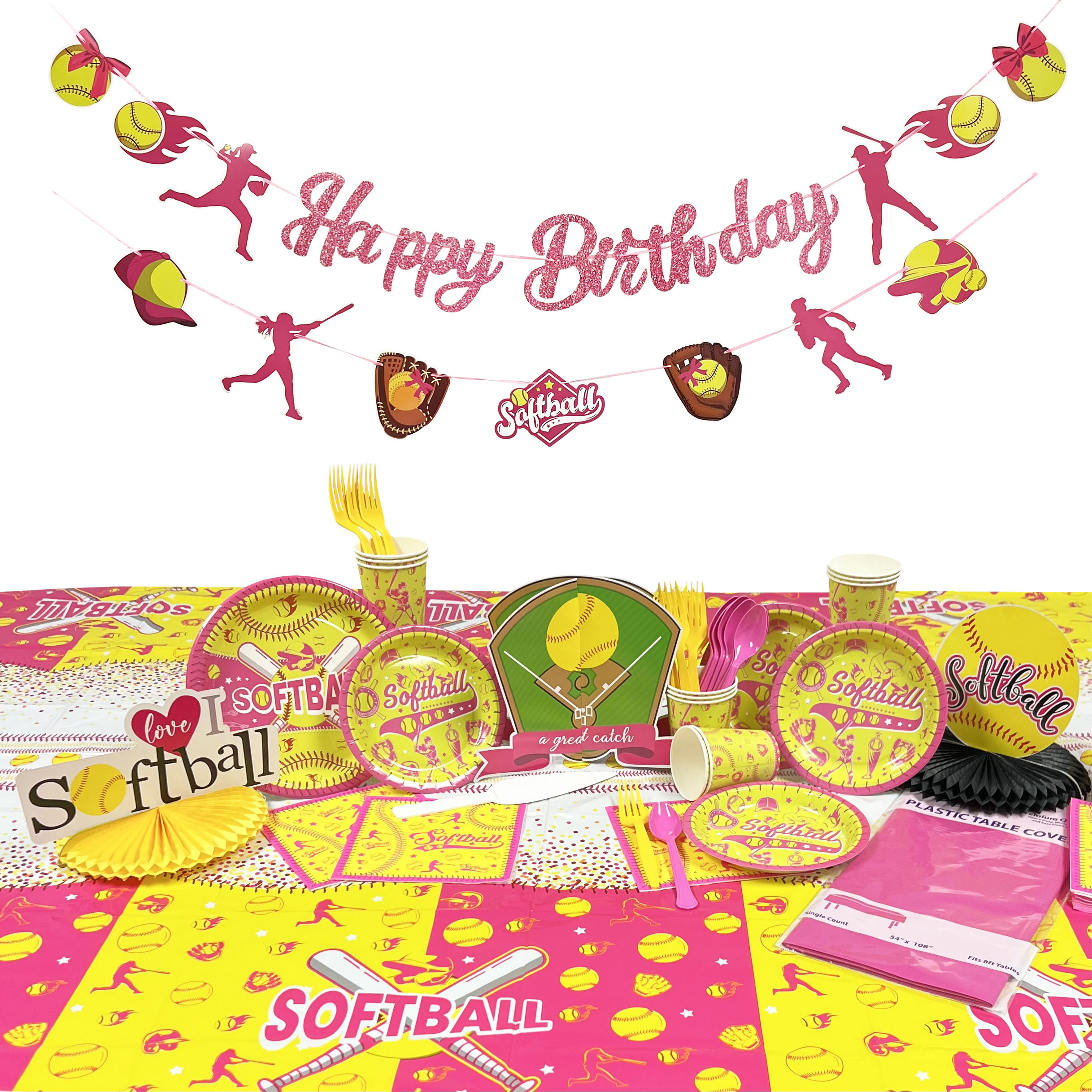 Softball Deluxe Party Kit for 8 or 16 Guest