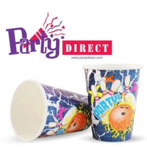 Cosmic Glow Bowling 9oz Cups - 50 Cups/Pack or 1,000 Cups/Case